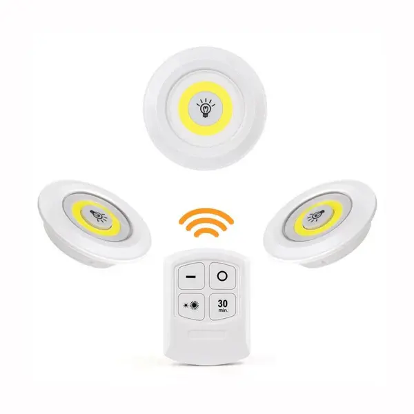 Miniatura: Set de 3 luces LED con control remoto