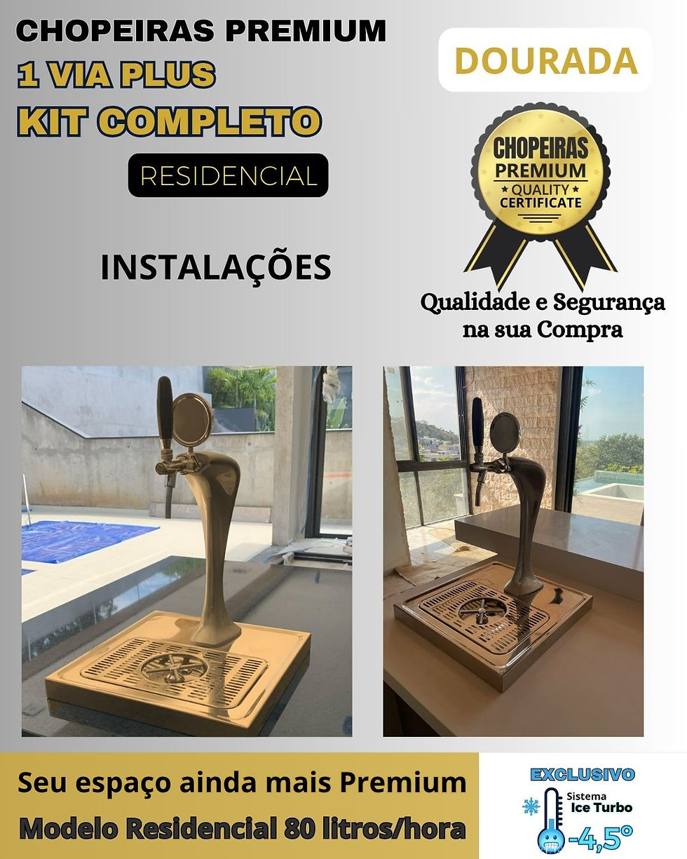 Miniatura: Chopeira Premium Dourada 1 Via Plus Italiana Residencial