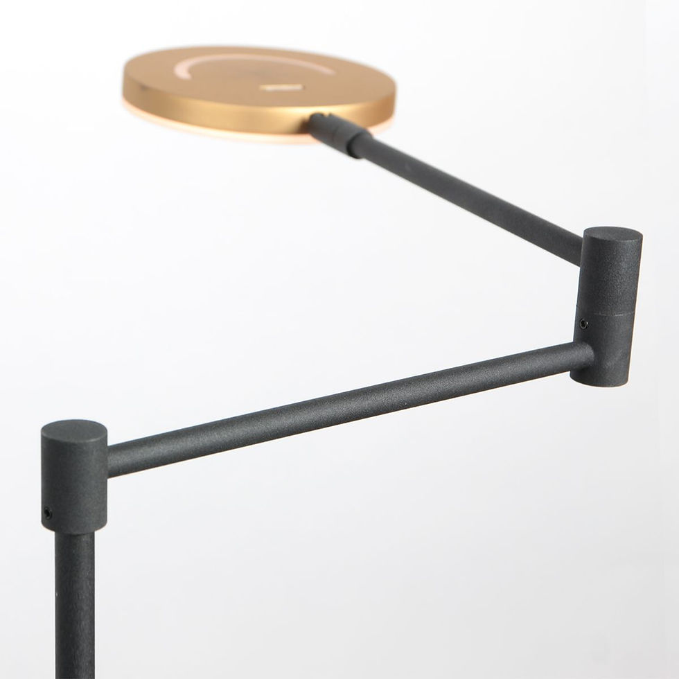 Thumbnail: Vloerlamp Soleil Accu Zwart met Goud
