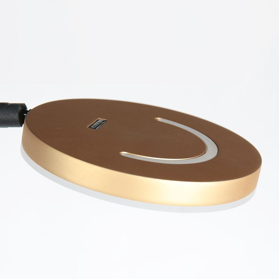Thumbnail: Vloerlamp Soleil Accu Zwart met Goud