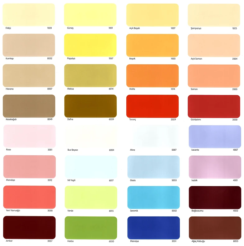 Renk Kartelasi Dekorasyon Boyasi