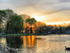 Humboldt Park pond at dusk