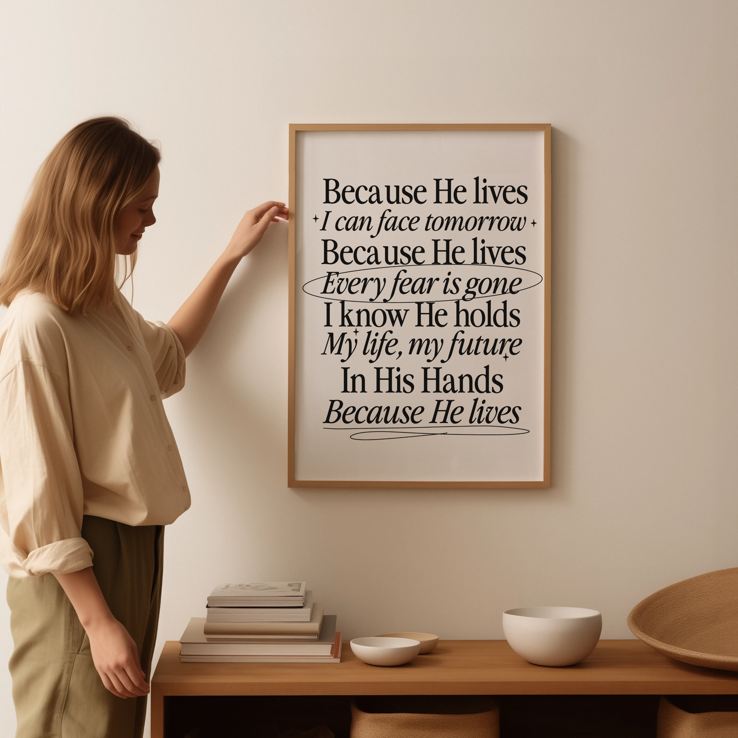 Because He Lives Canvas Wall Art 