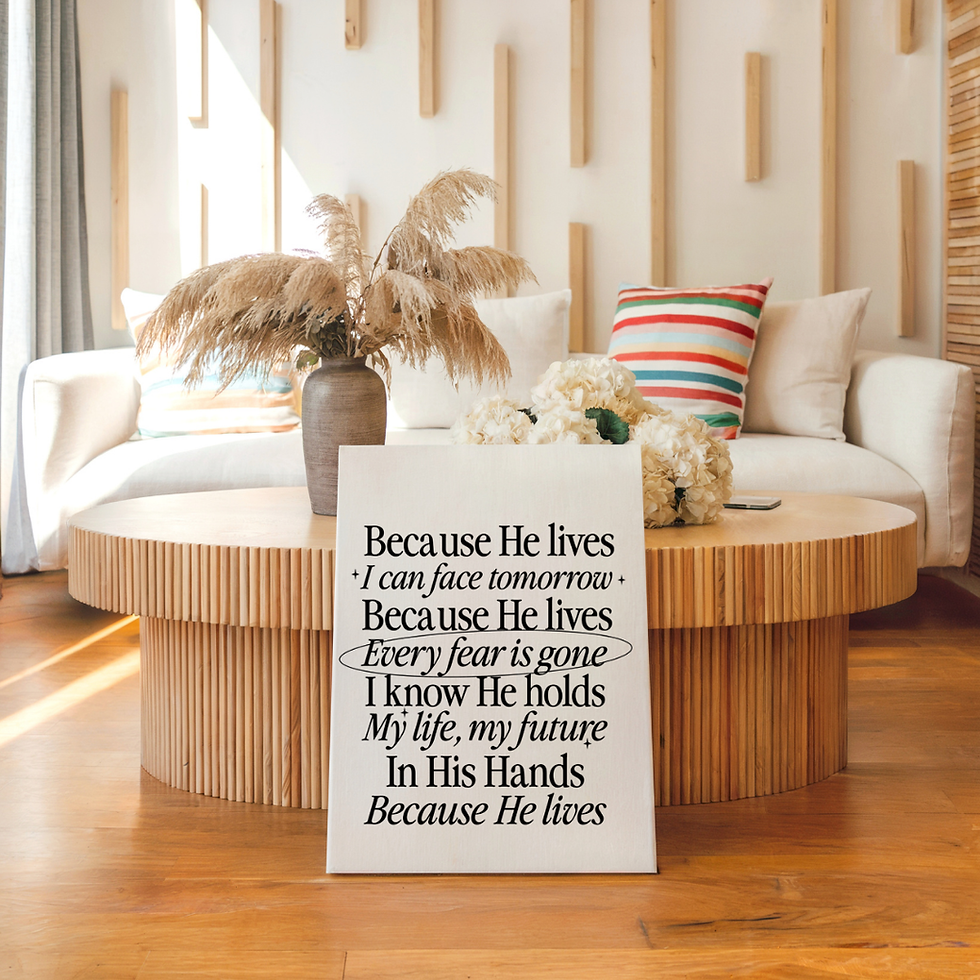 Thumbnail: Because He Lives Canvas Wall Art 