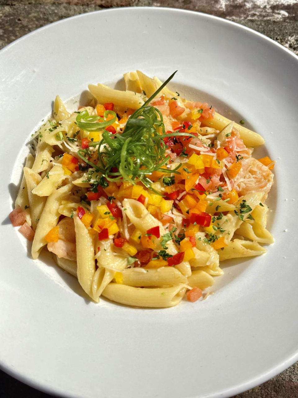 Shrimp scampi pasta dinner