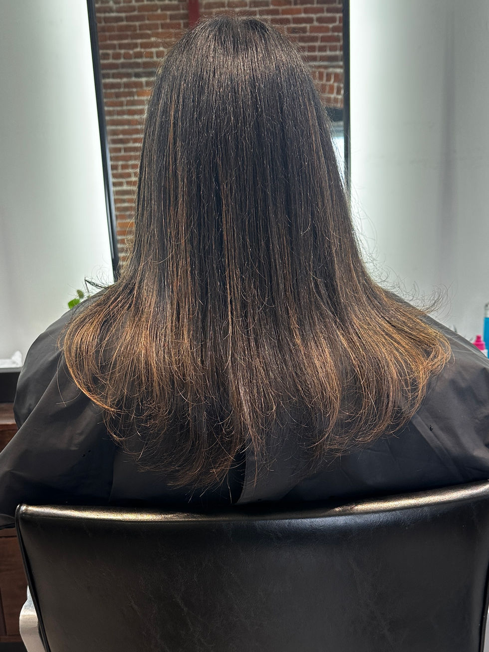 Before Bellami Keratin bond extensions