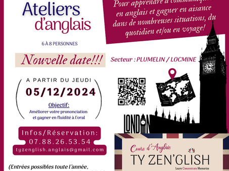 NOUVEL ATELIER / NOUVELLE DATE DE LANCEMENT!