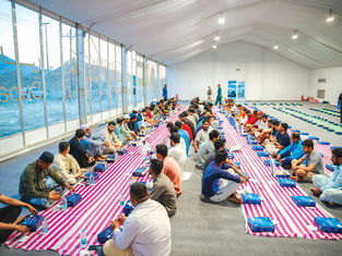 Under the patronage of Mansour bin Mohammed, an Iftar tent welcomes travelers through the Hatta Border Crossing