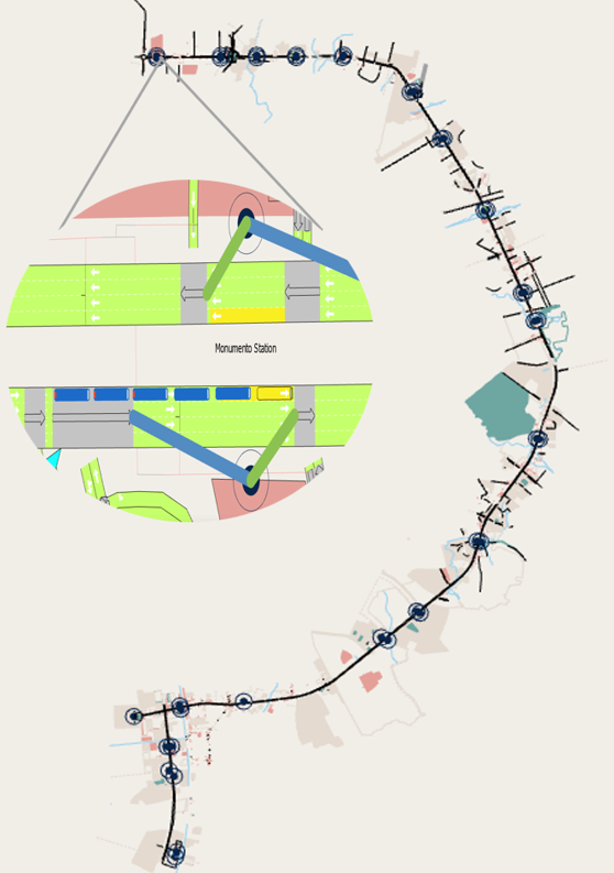 The initial scenario modeled in AIMSUN represents the existing traffic conditions along the EDSA Busway. (SafeTravelPH)