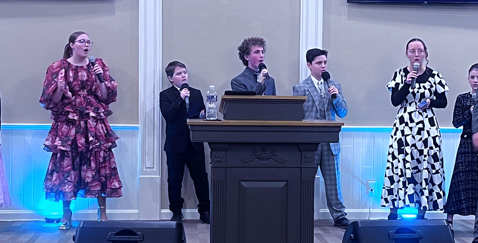Youth group leads worship service.