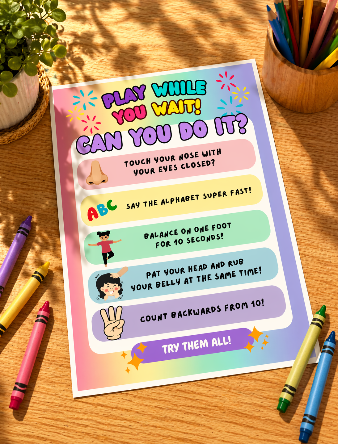 Can You Do It? - Printable Waiting Game