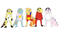 My geckos as animal crossing villagers
