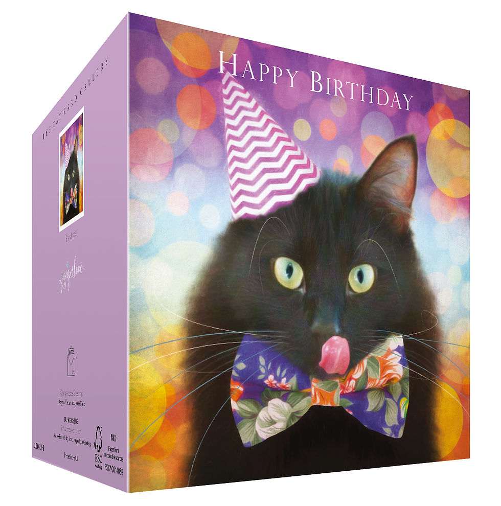 Thumbnail: Black Cat Birthday Card 'HAPPY BIRTHDAY'