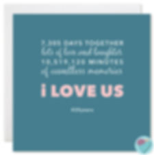 Anniversary Card 20 Years 7,305 DAYS TOGETHER