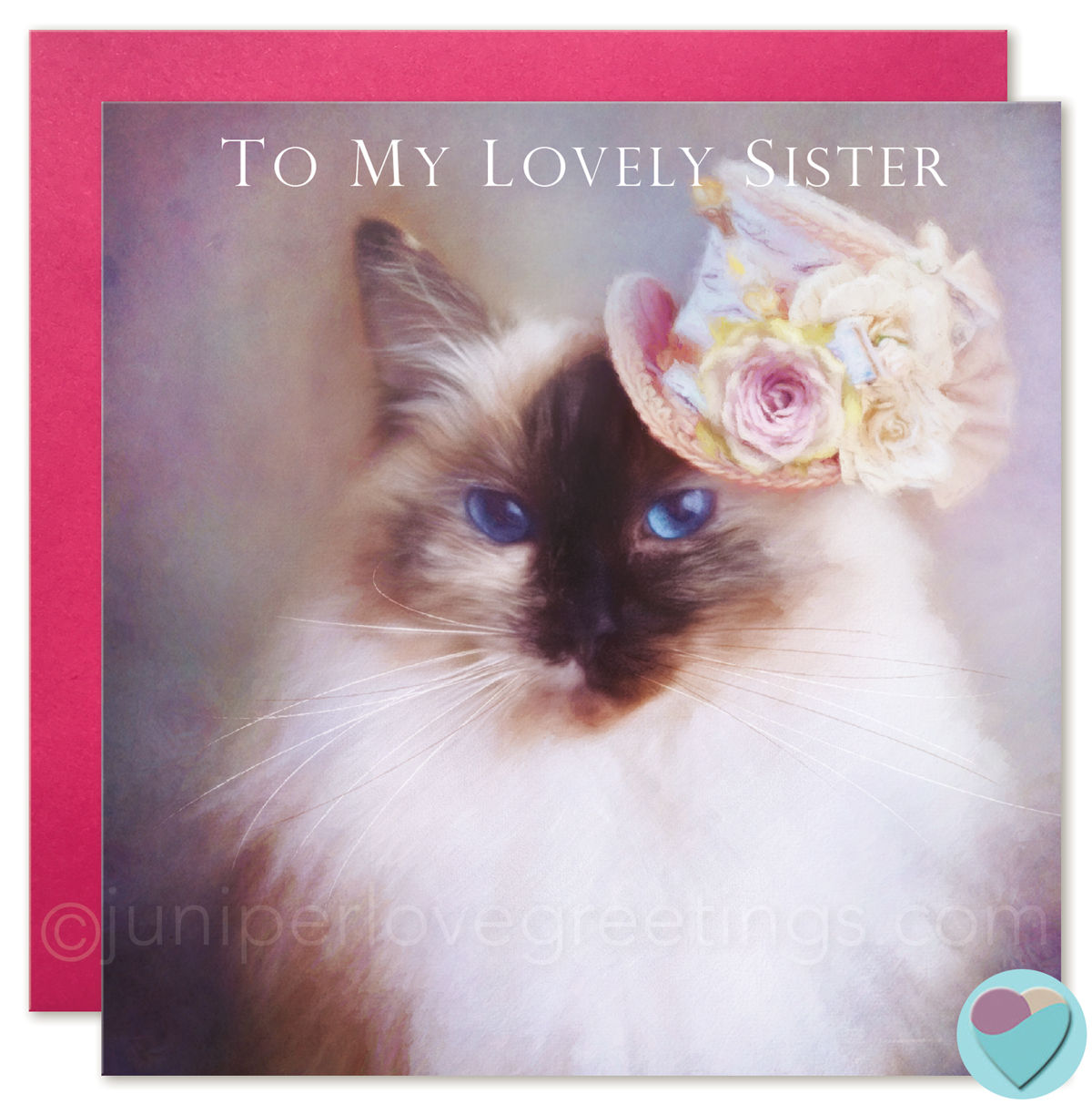 Ragdoll Cat Birthday Card 'TO MY LOVELY SISTER'