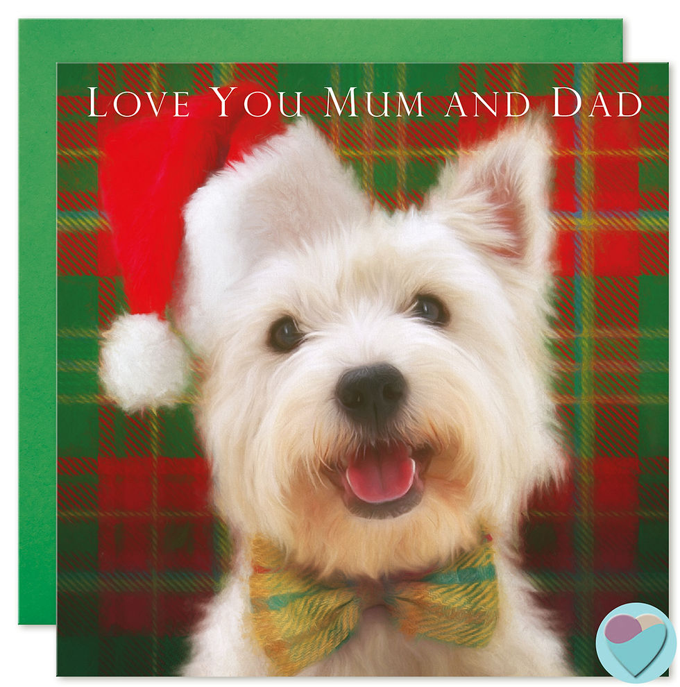 westie christmas card, west highland terrier card