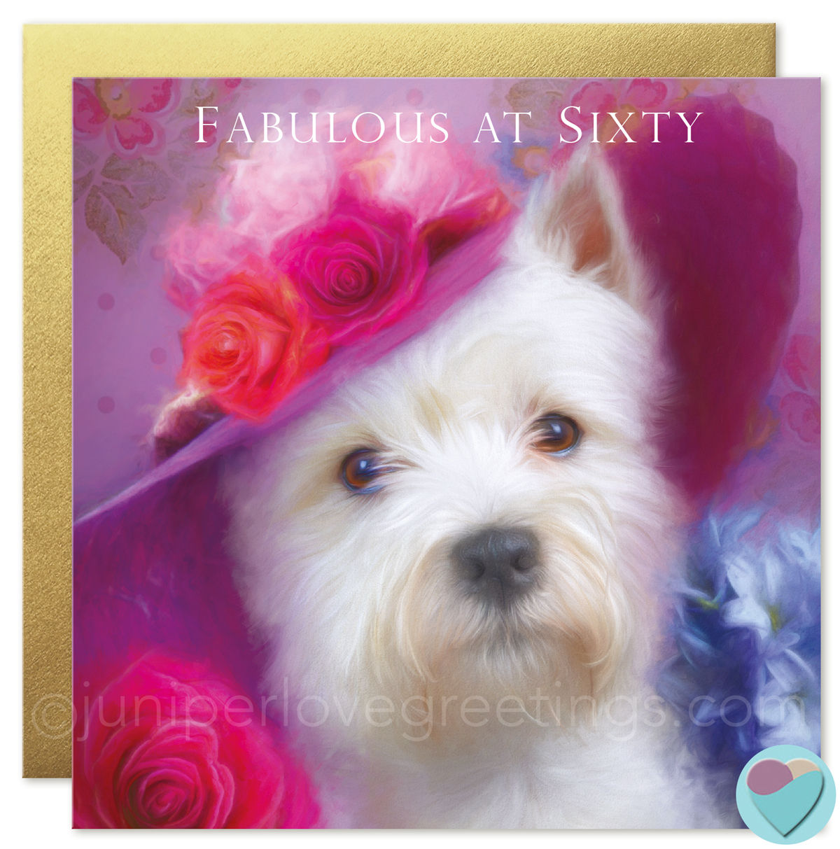 60th Birthday Card Westie Dog 'FABULOUS AT SIXTY'