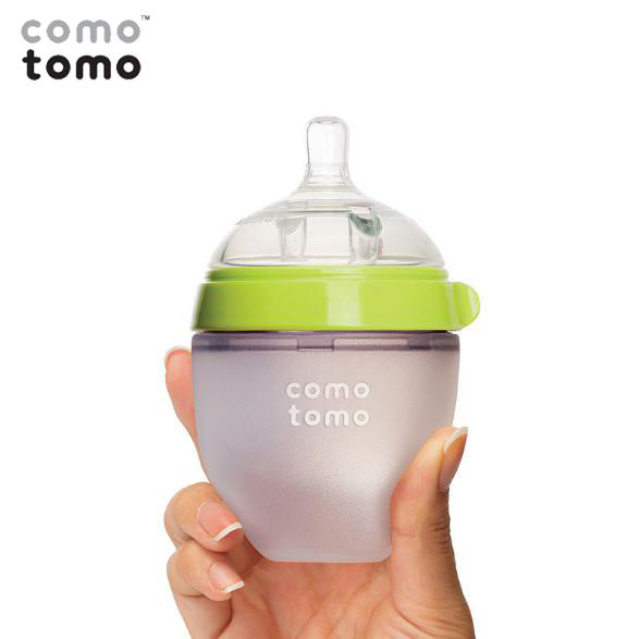 美國 comotomo 防脹氣全矽膠奶瓶150ml - 綠色