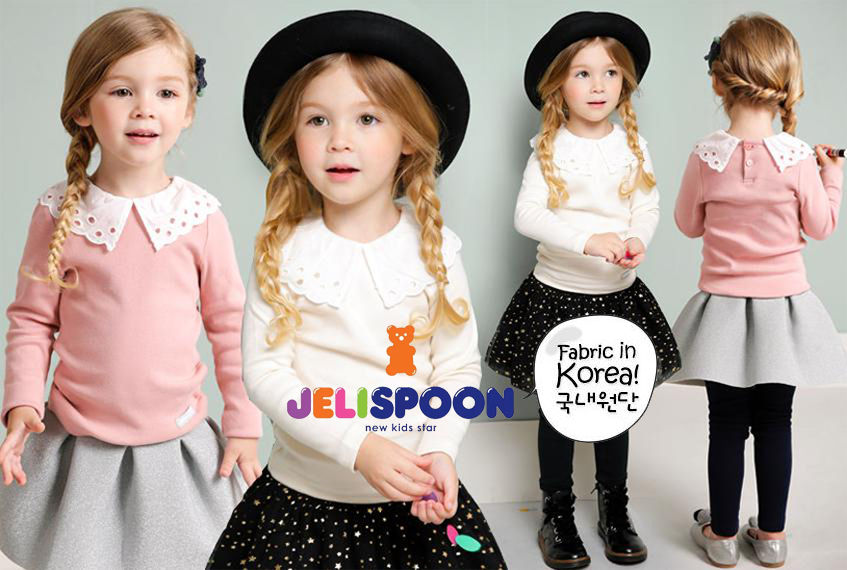 韓國 Jelispoon女童兒純棉長袖上衣