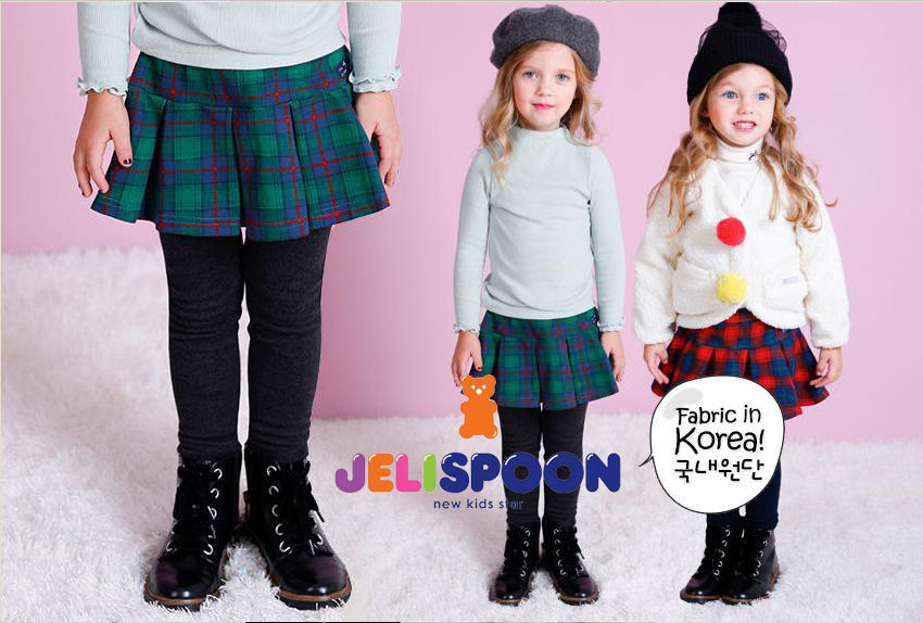 韓國 Jelispoon女童百褶裙緊身褲