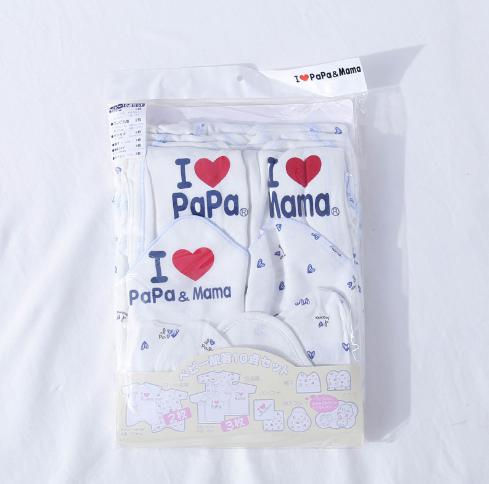 縮圖：日本 I Love PaPa&MaMa 初生嬰兒純棉10件套裝 - 心型款