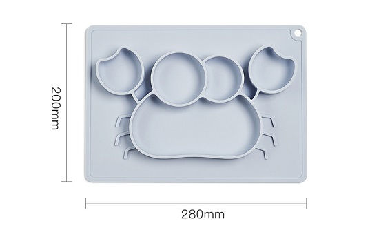 縮圖：韓國 aag 嬰幼兒矽膠可愛螃蟹分格餐盤