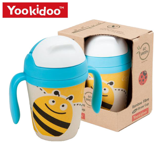 美國 Yookidoo 兒童大口径竹纖維吸管學飲杯 - 蜜蜂