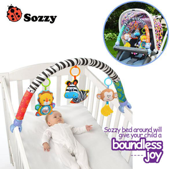 美國 Sozzy 車床兩用多功能嬰兒車床夾搖鈴玩具