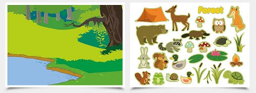 縮圖：西班牙 JoanMiro 益智兒童早教可反覆靜電貼紙 - 動物世界