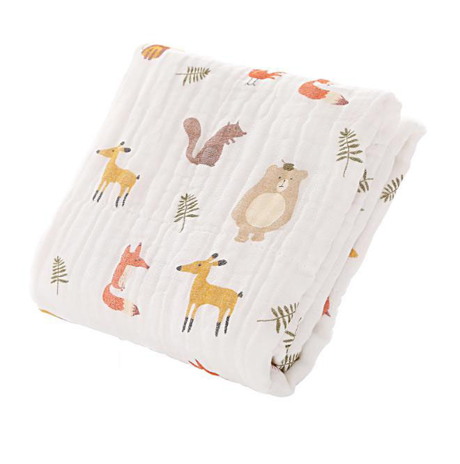 日本 SANDESICA 6層純棉紗布浴巾 -可愛動物