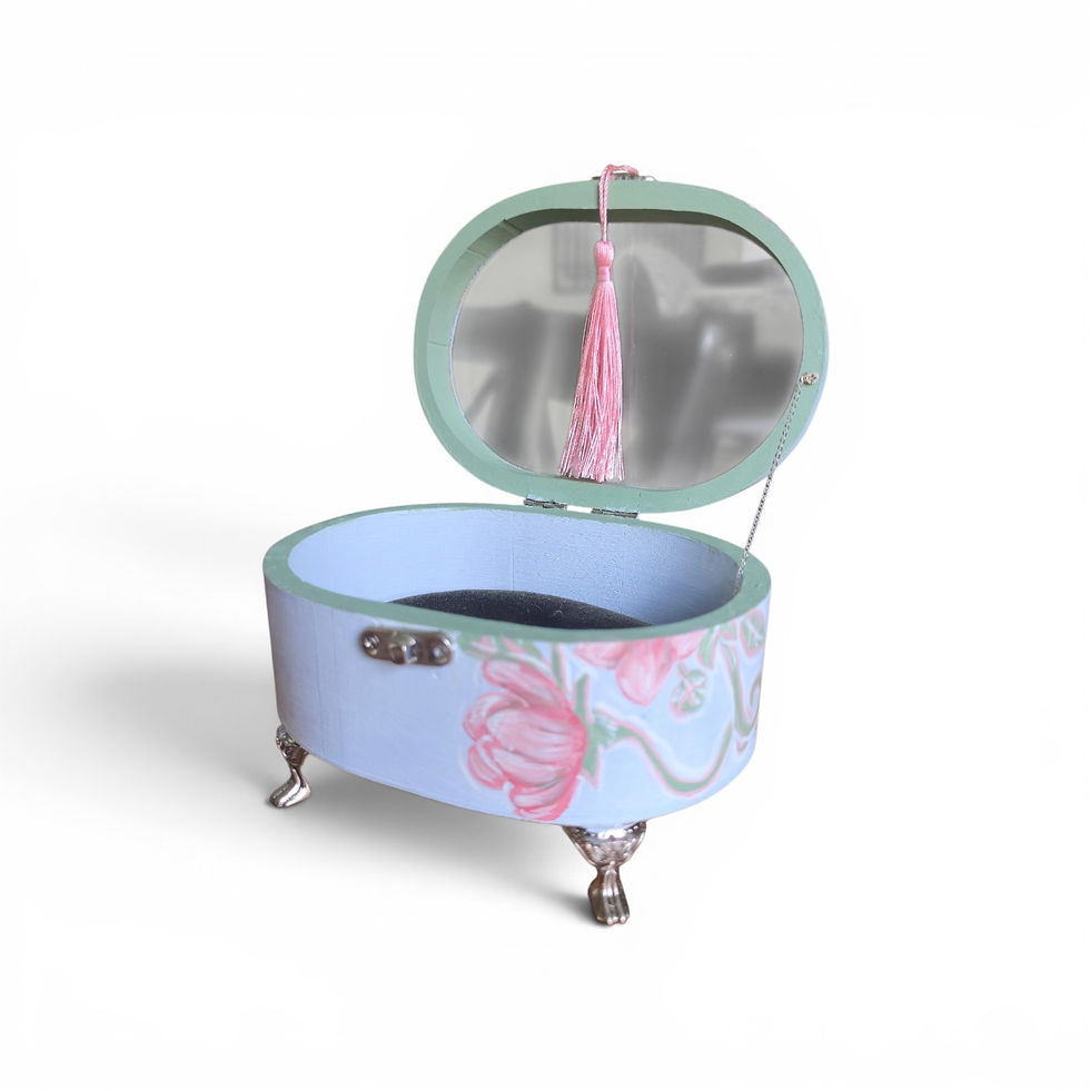 Thumbnail: "SOLD"Hand Painted Blue Jewelry Box
