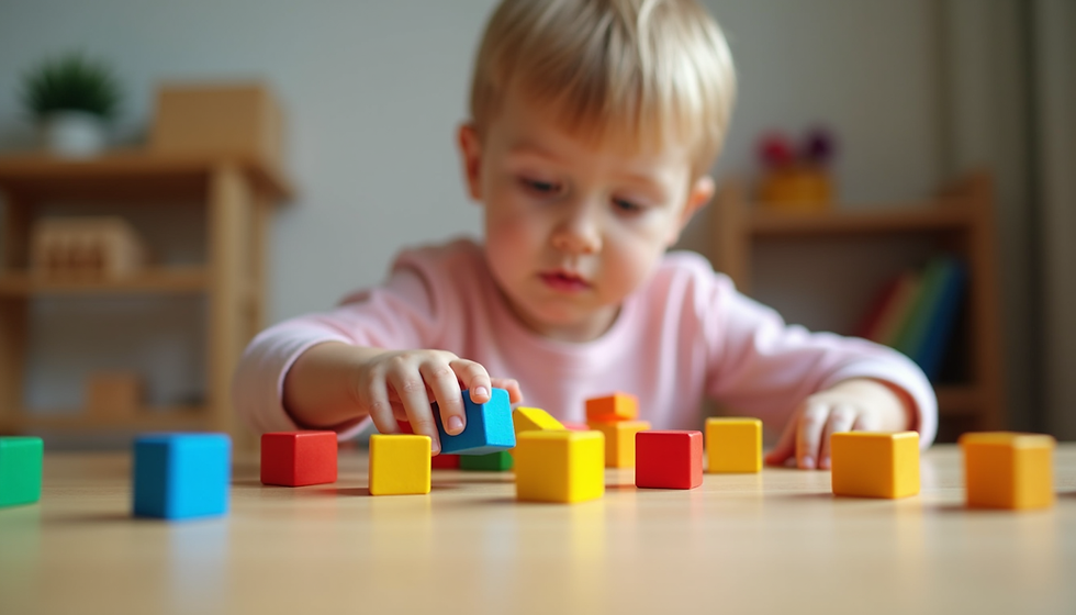 Child playing with blocks