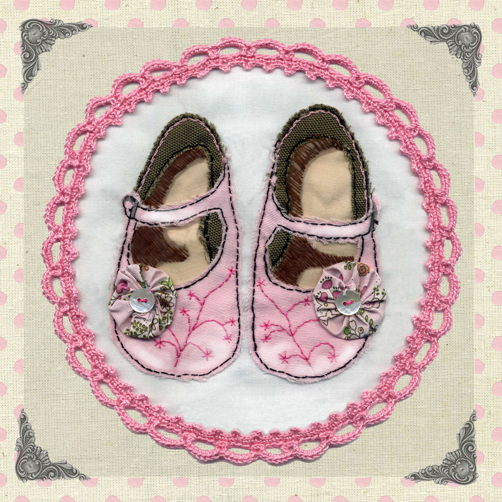 Baby girl shoes card