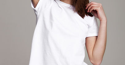 Young Model in White T-shirt 