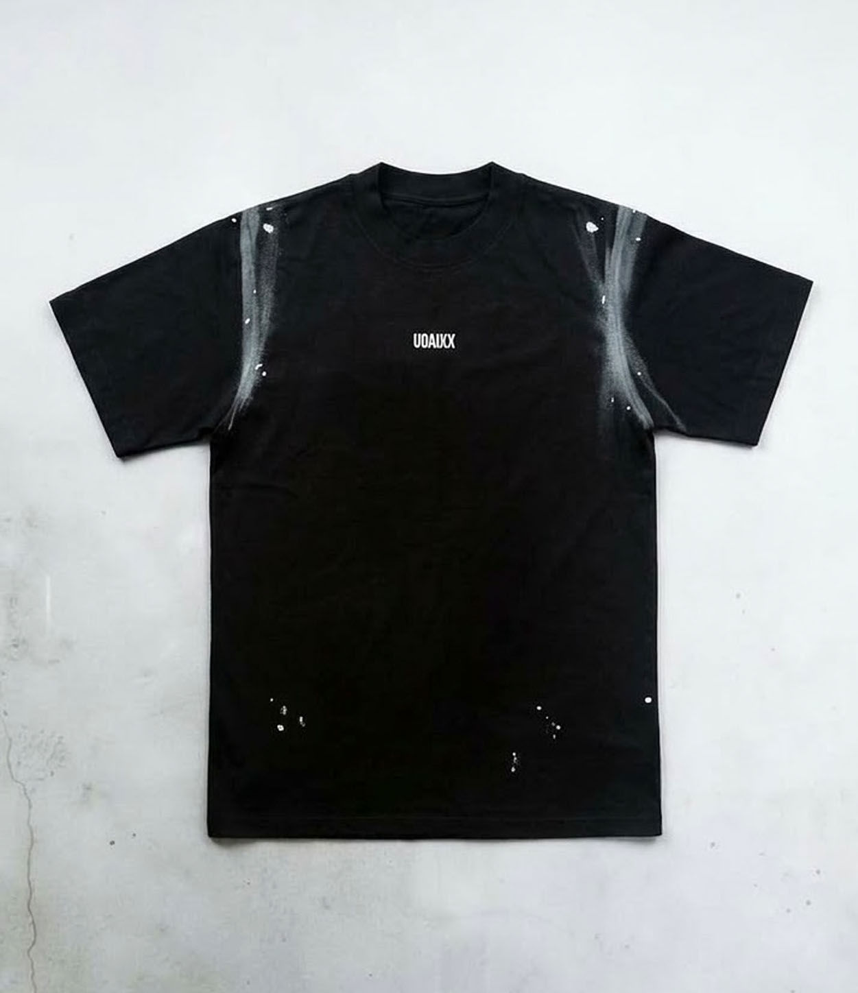 Shoulder Spray Tee- Crafted Tee- Black