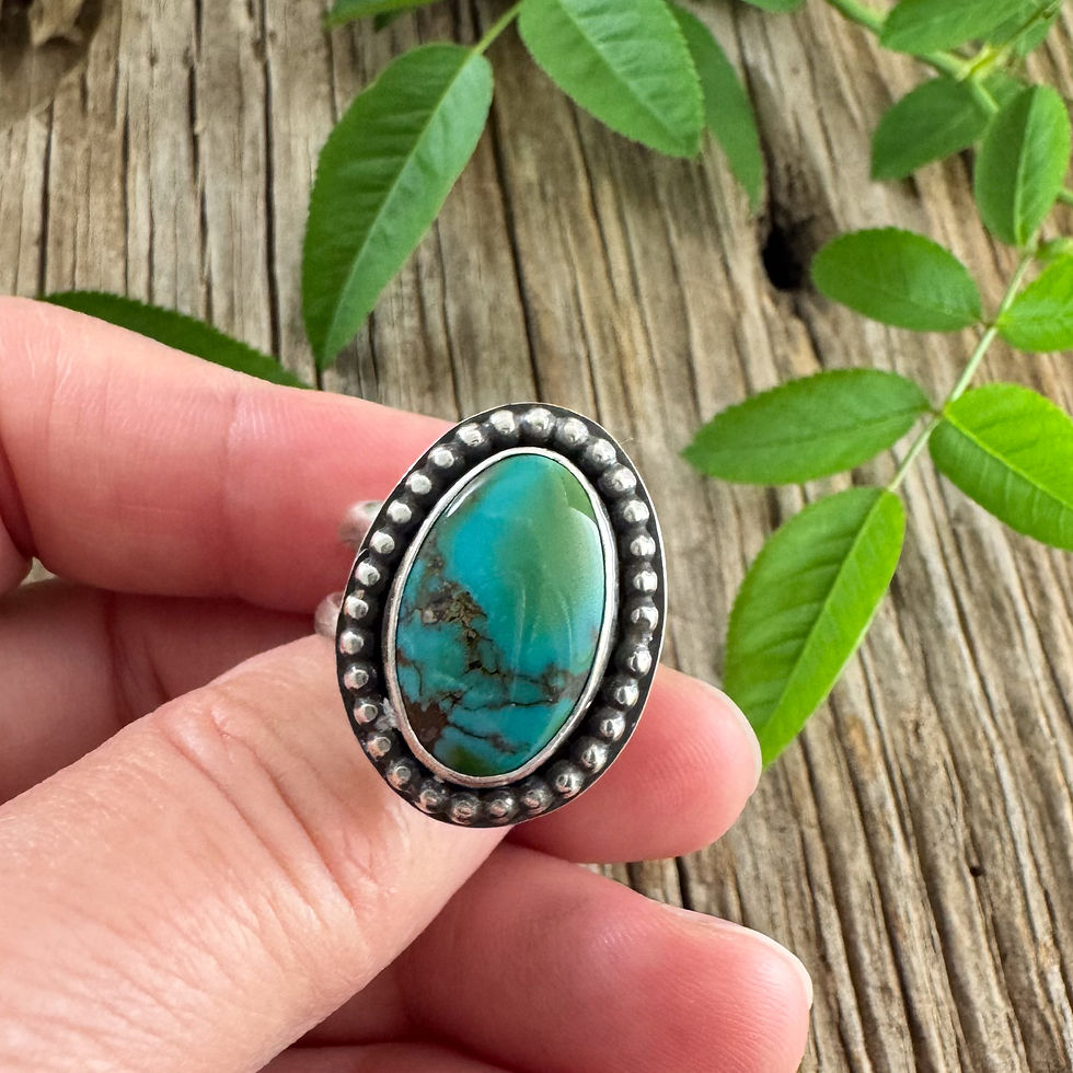 Thumbnail: Royston Turquoise Double Band Ring