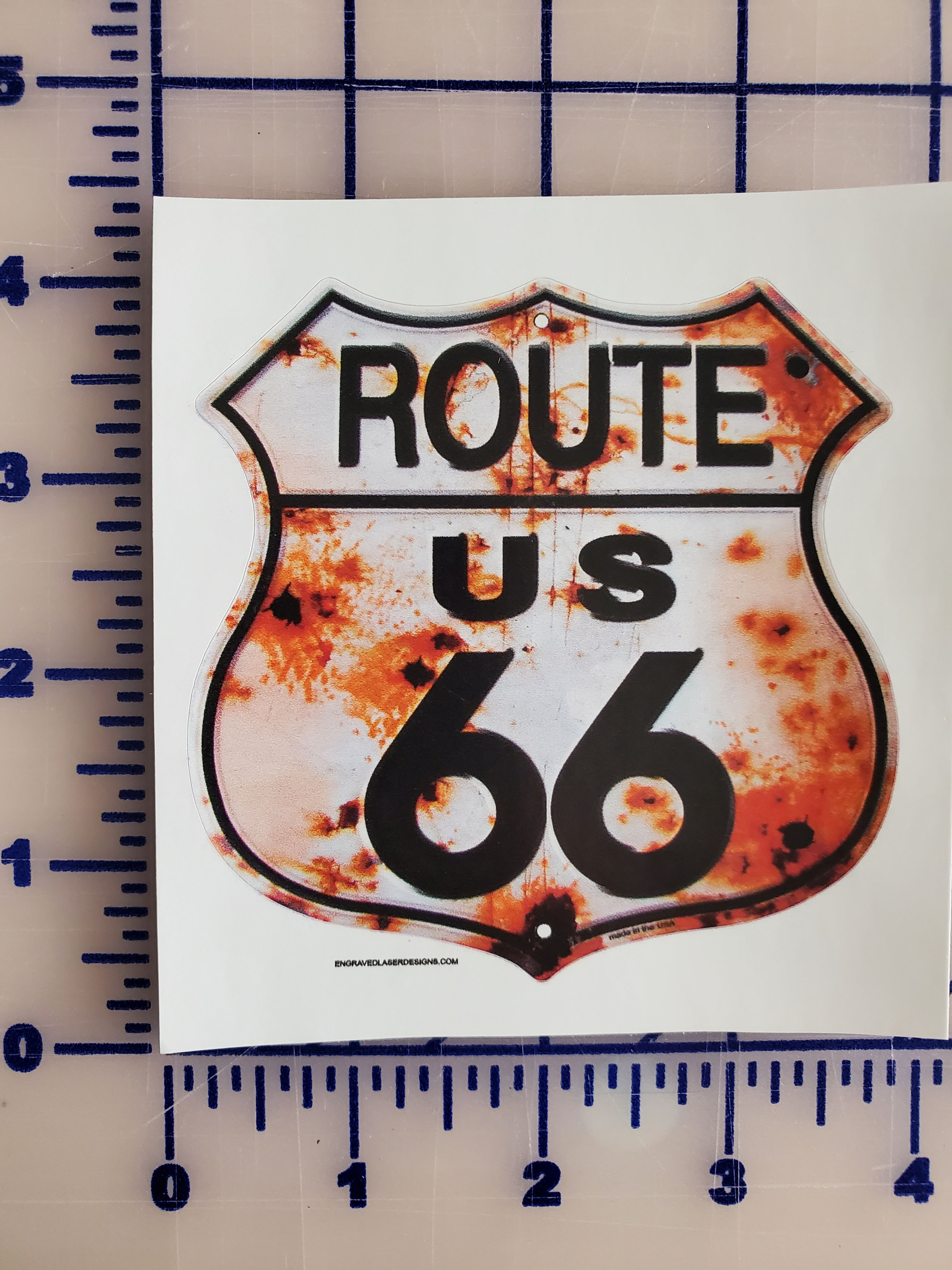 Route US 66 4"  Vinyl Decal outdoor and rustic