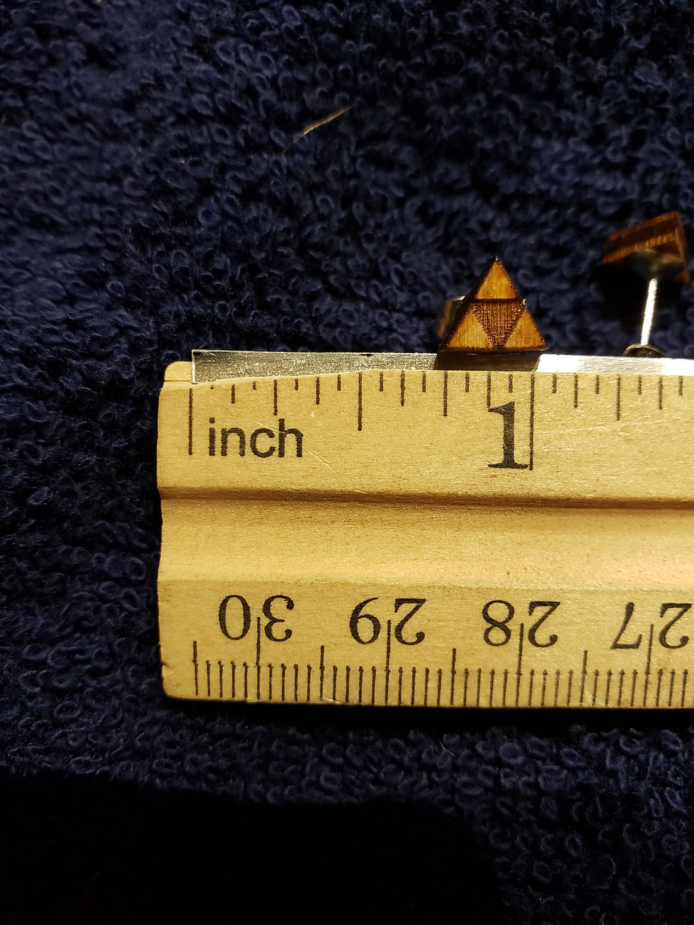 Thumbnail: Legend of Zelda Triforce Tri Force Earrings custom design WOOD