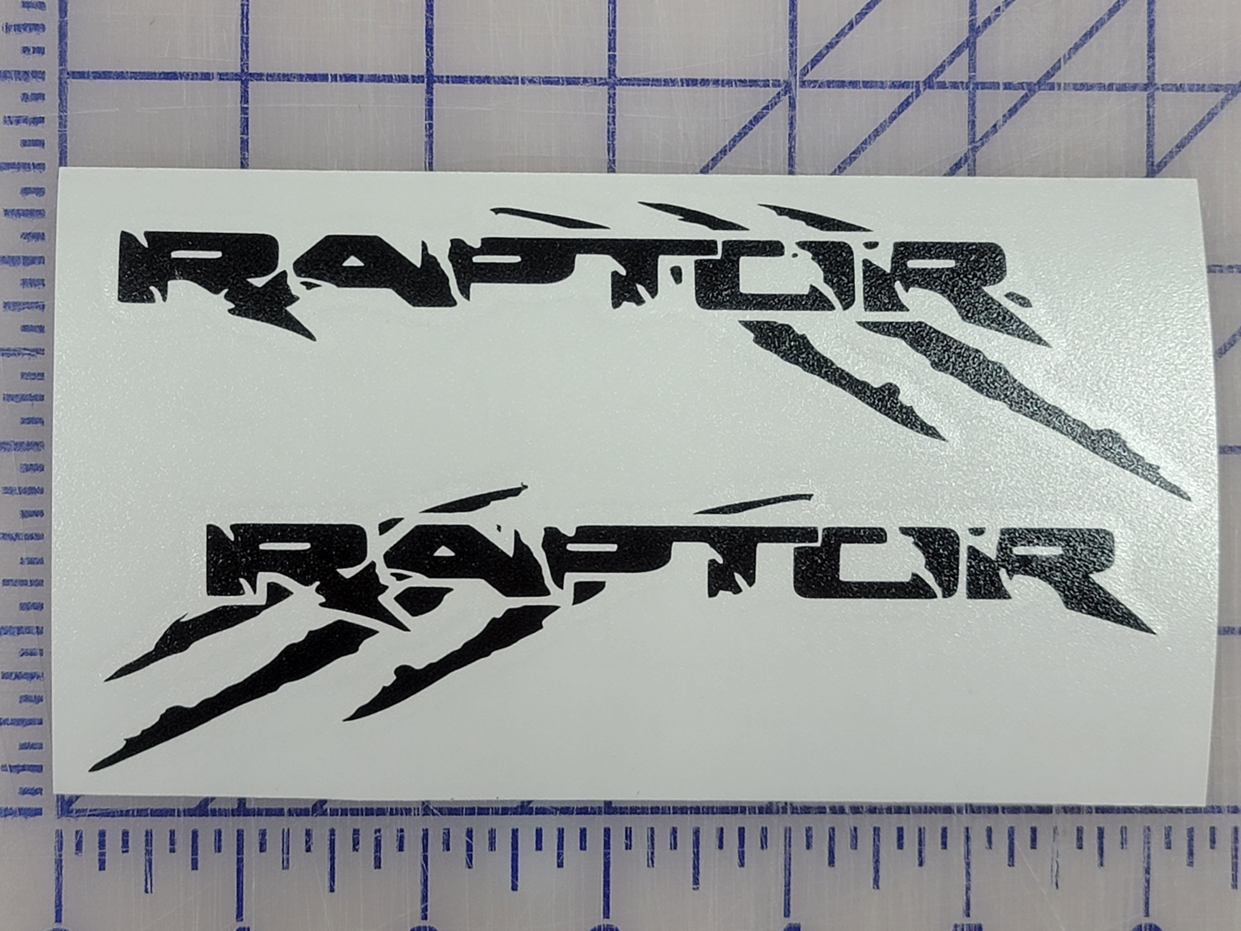 6"  Ford F-150 Raptor truck bed quarter decal set  decal set solid 2 piece s