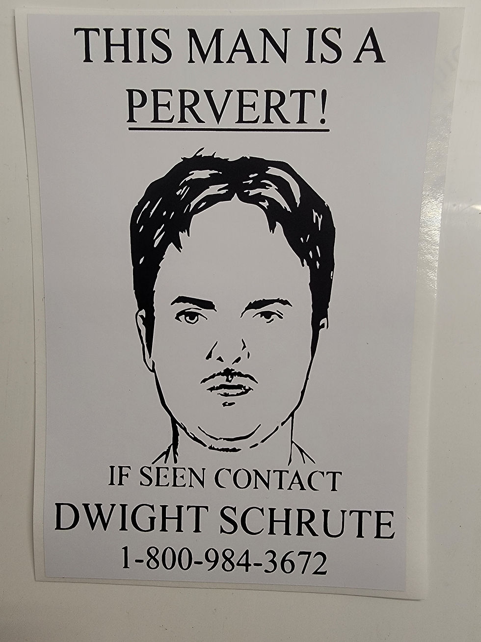 Thumbnail: Dwight Schrute This Man is a Pervert The Office 6" Vinyl Sticker