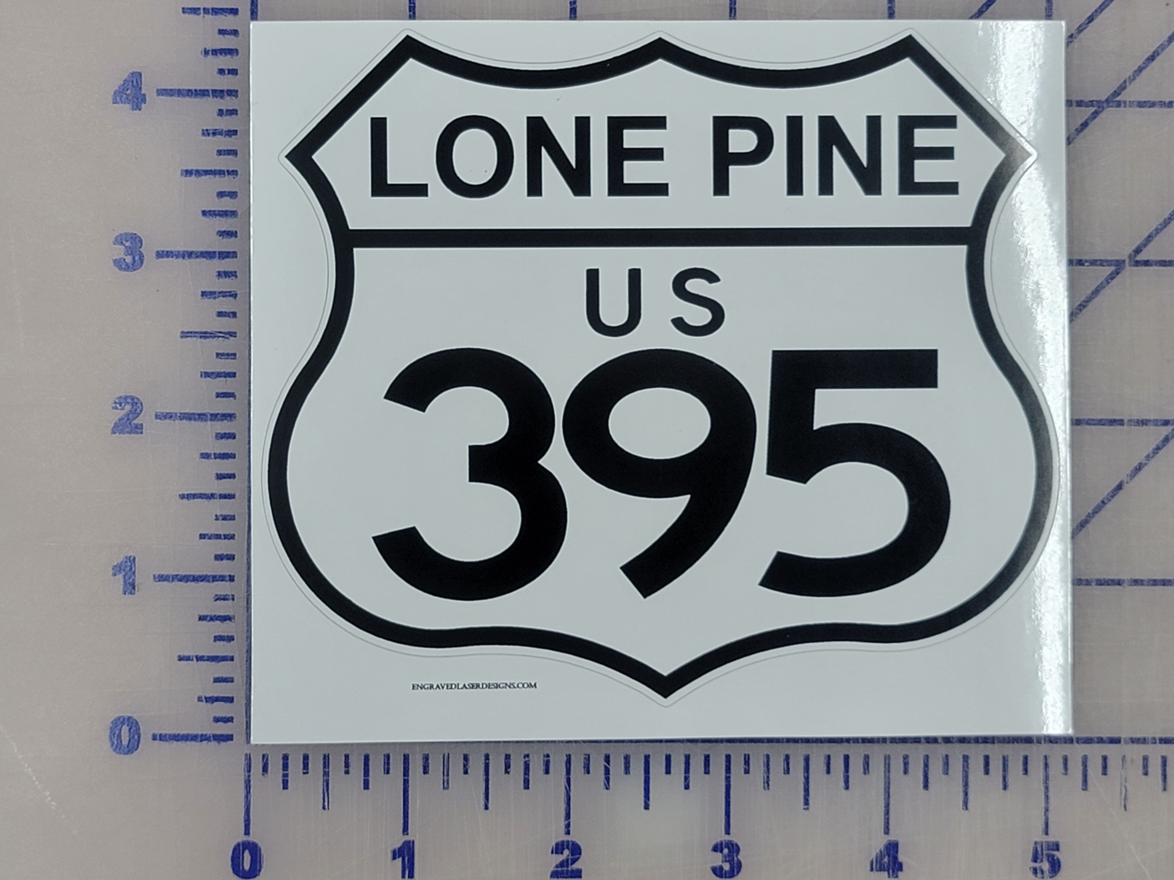 Lone Pine US 395Highway 5" Vinyl Decal outdoor and durable grade