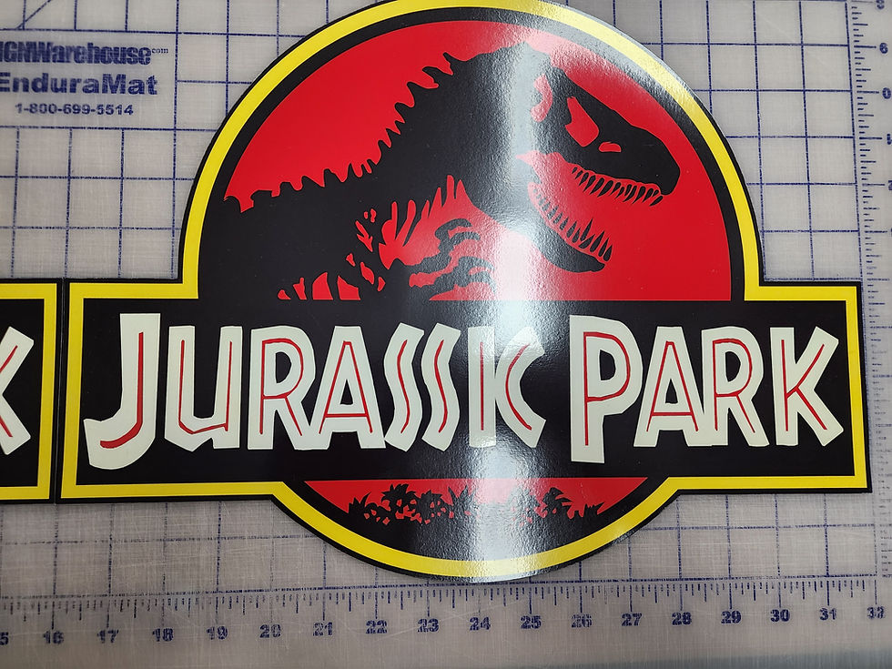 Thumbnail: Jurassic Park Truck Magnet Stickers set of two for Jeep