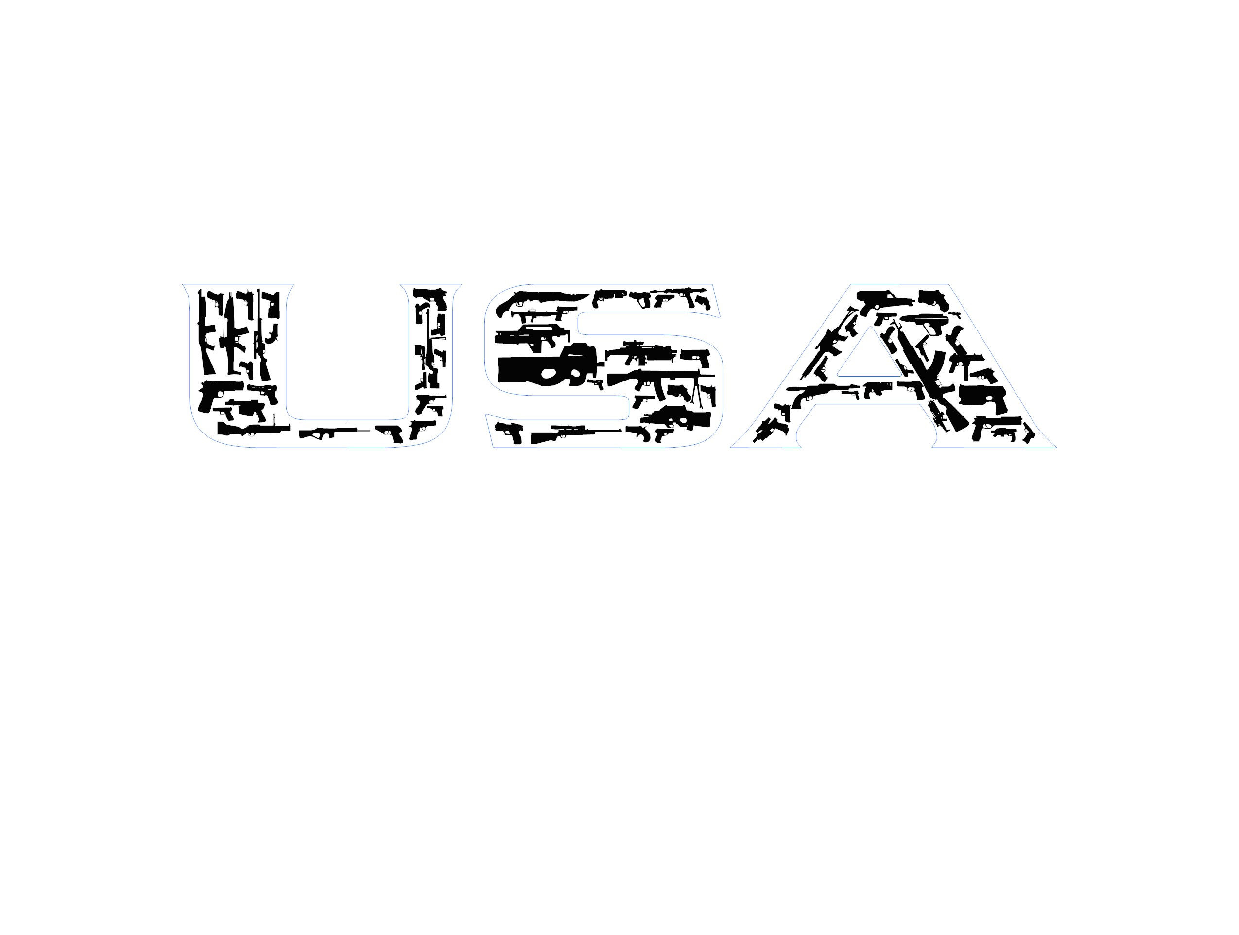 USA Guns State Gun Edition Lonestar 6" long B and W decal
