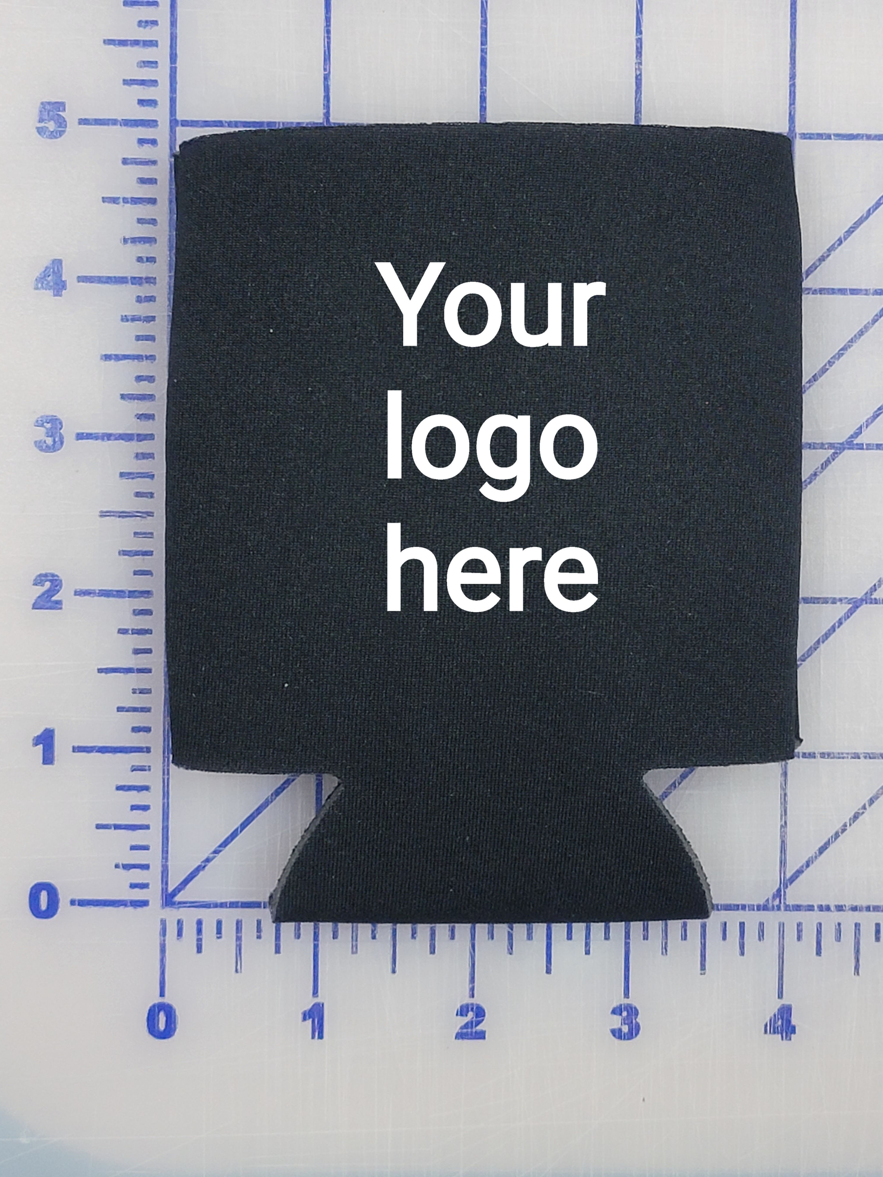 Custom Koozie Black can cooler sleeve holder text and logo for your gift