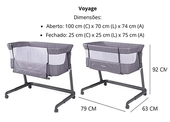Bebê dormindo com segurança no berço de acoplar Cobed da Voyage