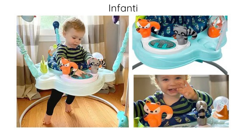 Jumper para bebê com assento acolchoado e estrutura ajustável