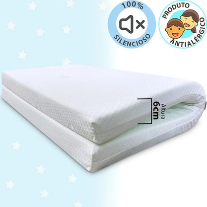 Colchão adicional impermeável para berço portátil, com superfície protegida contra líquidos e fácil de limpar