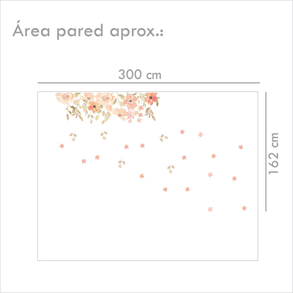 Miniatura: Vinil ramas florales rosadas | Decoración pared infantil moderna