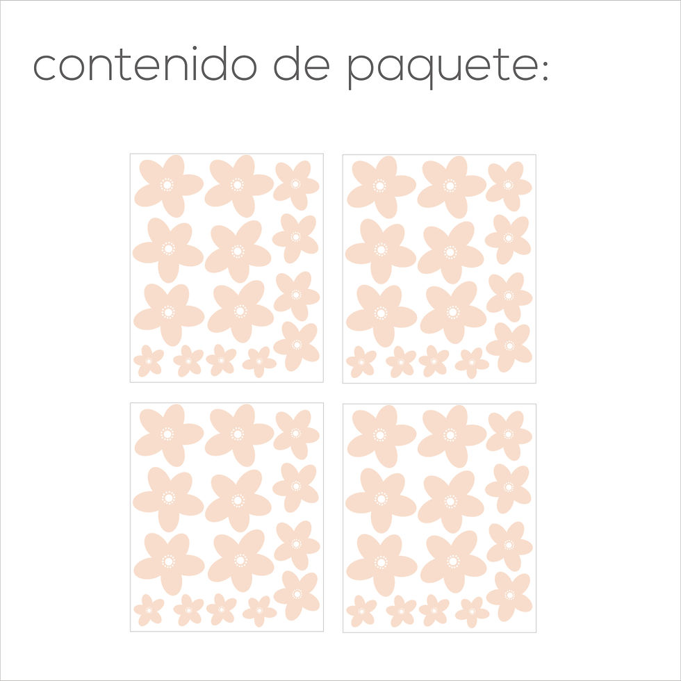Miniatura: Vinil flores minimalista bebé | Decoración pared infantil neutra moderna