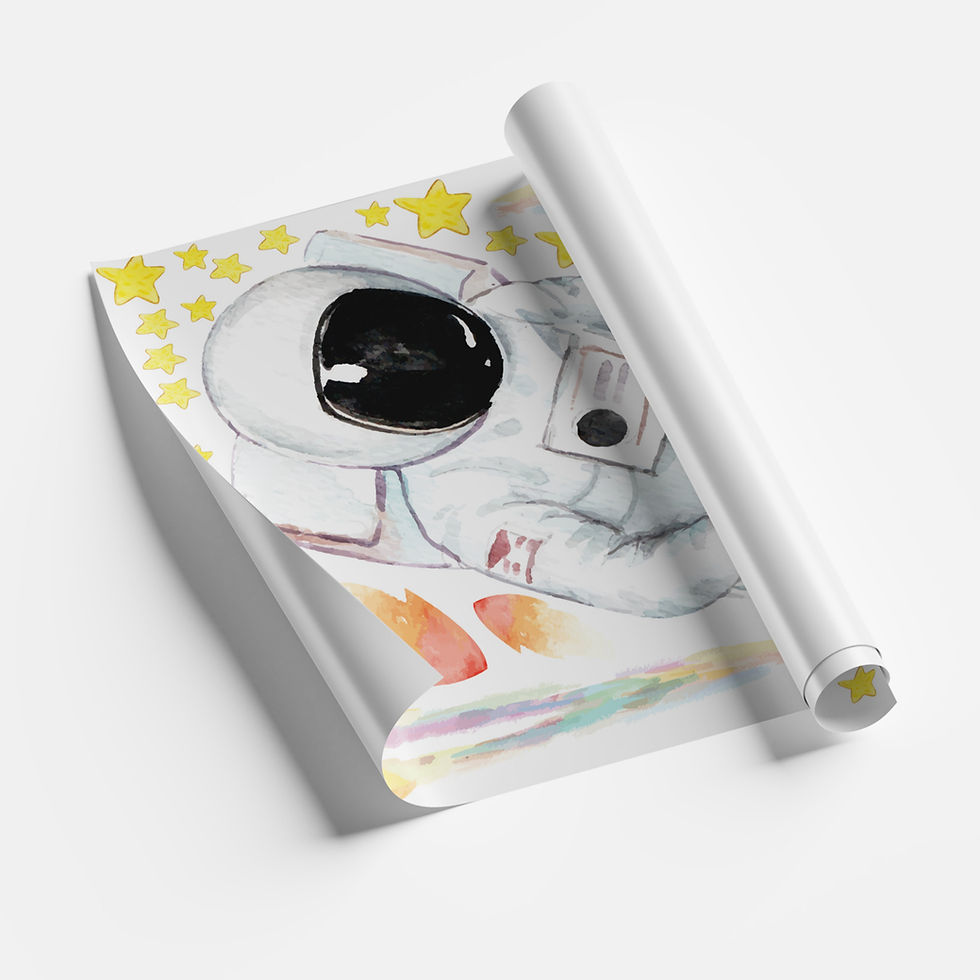 Miniatura: Vinil astronauta infantil | Decoración pared niños espacio estrellas